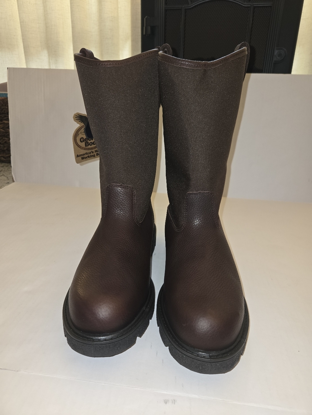 Georgia Boot Dark Brown Pull-On Men's Work Boots Size 11